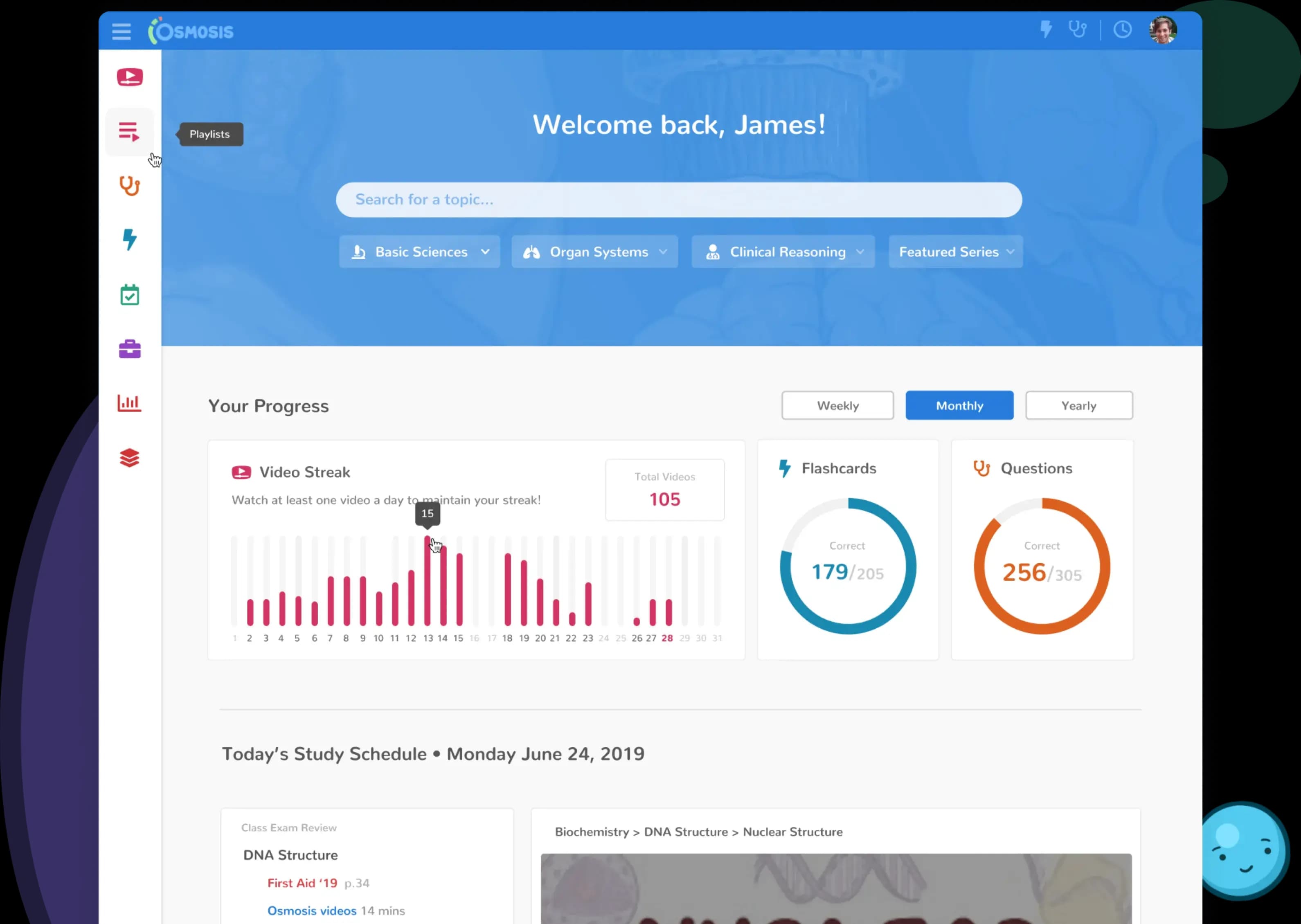 Osmosis dashboard